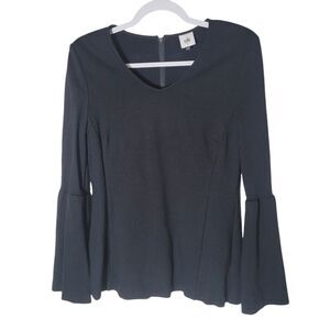 Cabi It's a Party Bell Sleeve Top Womens Size Small Black Fairy Goth Dark Whimsy